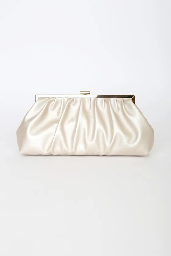Capture the Love Champagne Oversized Clutch sold by Lulus product image thumbnail 2