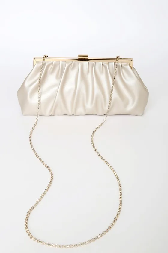 Capture the Love Champagne Oversized Clutch sold by Lulus product image thumbnail 4