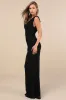 Stunning Mystery Black Mesh Cowl Back Mermaid Maxi Dress sold by Lulus