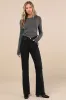 Sweet Ease Charcoal Textured Ribbed Ruched Long Sleeve Top sold by Lulus