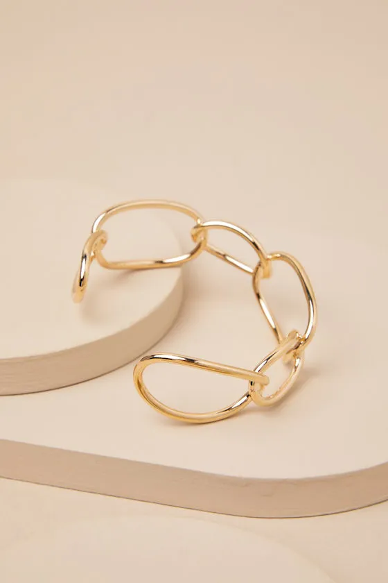 Eugina Gold Link Cuff Bracelet sold by Lulus product image thumbnail 2