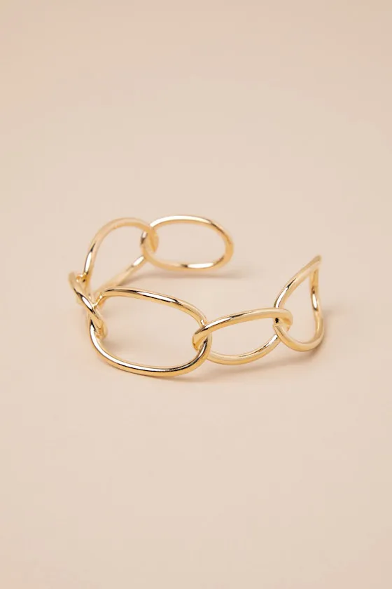 Eugina Gold Link Cuff Bracelet sold by Lulus product image thumbnail 3