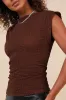 Dreamy Impression Brown Textured Cap Sleeve Top sold by Lulus