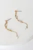 Always Dreaming Gold and Pearl Rhinestone Earrings sold by Lulus
