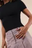 Everyone's a Winter Black Short Sleeve Seamed Sweater Top sold by Lulus