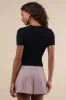 Everyone's a Winter Black Short Sleeve Seamed Sweater Top sold by Lulus