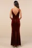 Immensely Glam Rust Velvet Backless Maxi Dress sold by Lulus