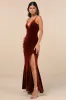 Immensely Glam Rust Velvet Backless Maxi Dress sold by Lulus