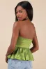 Celinda Green Strapless Bubble-Hem Top sold by Lulus