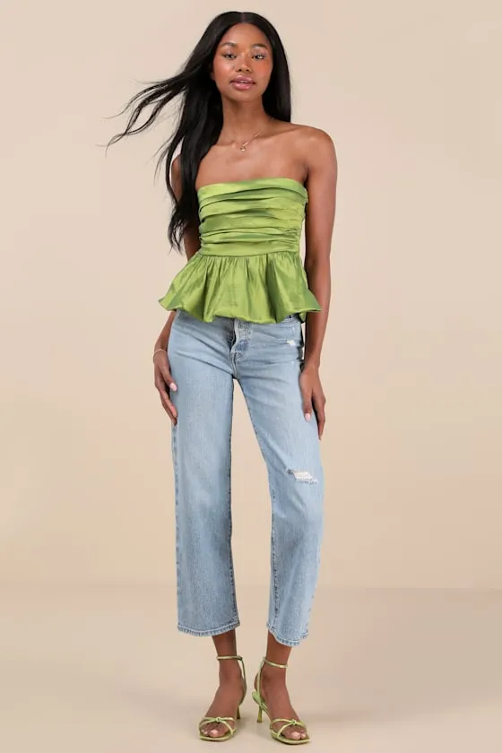 Celinda Green Strapless Bubble-Hem Top sold by Lulus product image thumbnail 3