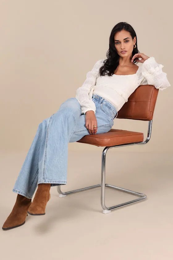 Ideal Charisma Ivory Textured Long Sleeve Top sold by Lulus product image thumbnail 3