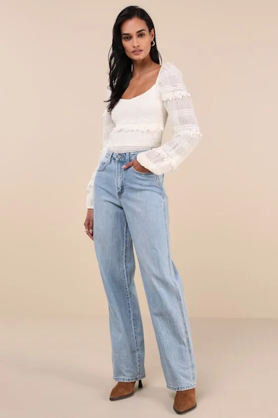 Ideal Charisma Ivory Textured Long Sleeve Top sold by Lulus product image thumbnail 4