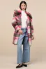 Fancy Brown and Fuchsia Plaid Faux Fur Coat sold by Lulus