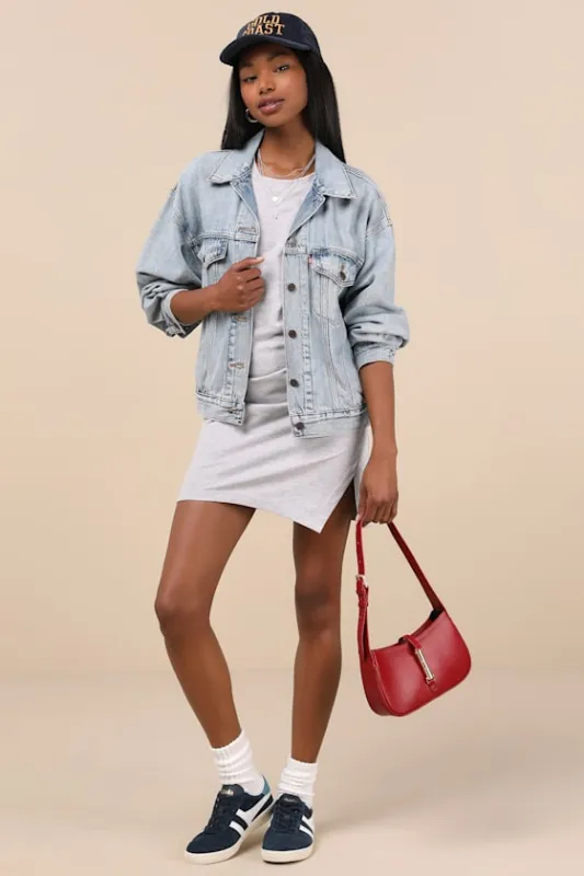 Effortless Approach Heather Grey Ruched Short Sleeve Mini Dress sold by Lulus