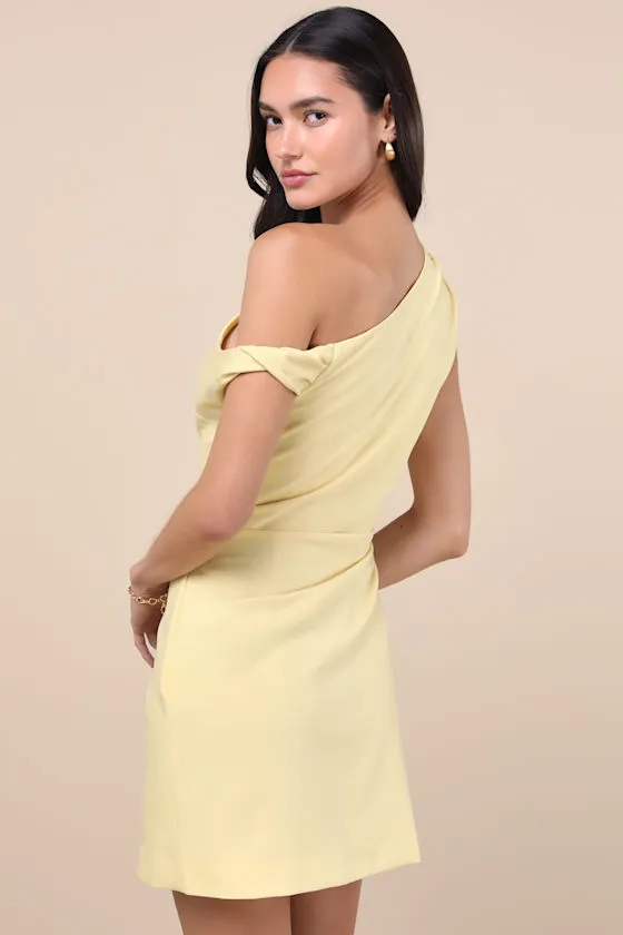 Nellie Light Yellow Off-the-Shoulder Mini Dress sold by Lulus product image thumbnail 2