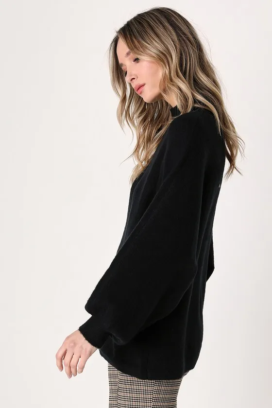 Cozy Perfection Black Dolman Sleeve Sweater Top sold by Lulus product image thumbnail 3