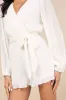 Plissed to Be Here White Plisse Balloon Sleeve Romper sold by Lulus