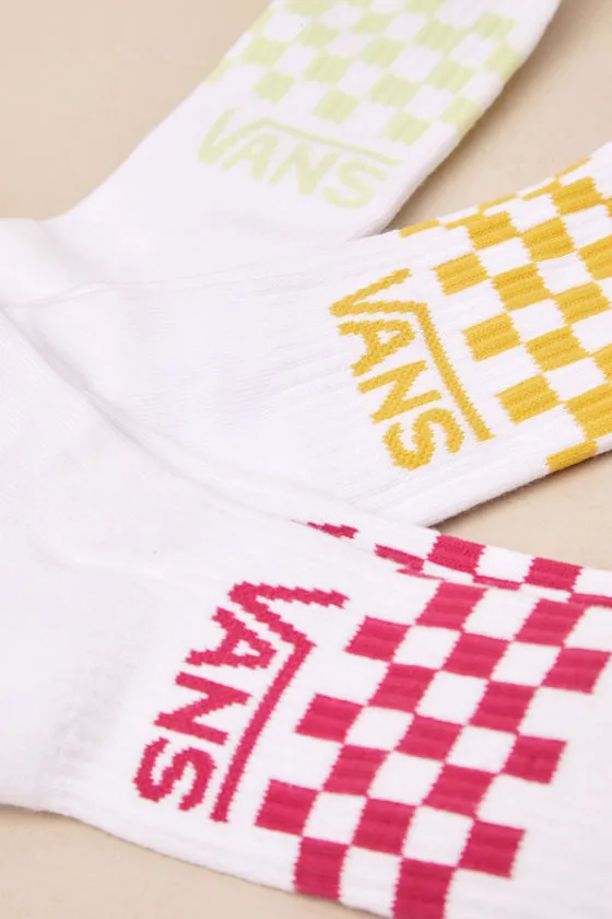 Classic Checkerboard White Multi Three-Pack Crew Sock Set sold by Lulus product image thumbnail 2