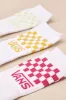Classic Checkerboard White Multi Three-Pack Crew Sock Set sold by Lulus