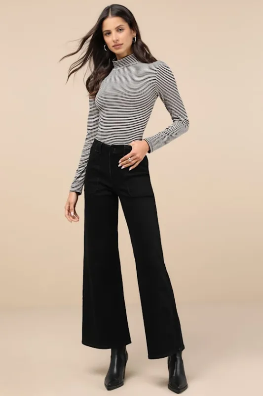 Trending Staple Black High-Rise Flare Jeans sold by Lulus