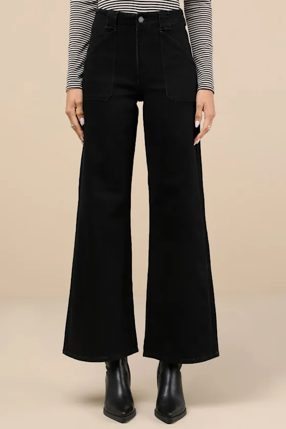 Trending Staple Black High-Rise Flare Jeans sold by Lulus product image thumbnail 2
