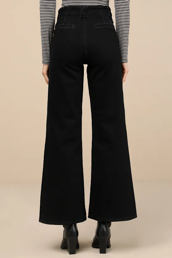 Trending Staple Black High-Rise Flare Jeans sold by Lulus product image thumbnail 3