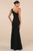Mesmerizing Energy Black Cutout One-Shoulder Mermaid Maxi Dress sold by Lulus