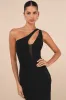 Mesmerizing Energy Black Cutout One-Shoulder Mermaid Maxi Dress sold by Lulus