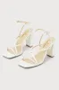 Makennaa White Strappy High Heel Ankle Strap Sandals sold by Lulus