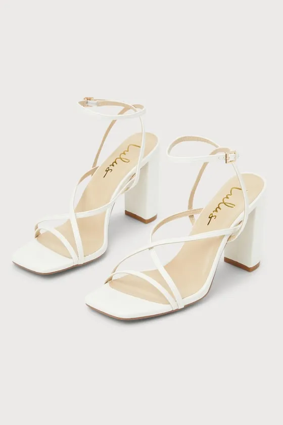 Makennaa White Strappy High Heel Ankle Strap Sandals sold by Lulus product image thumbnail 2