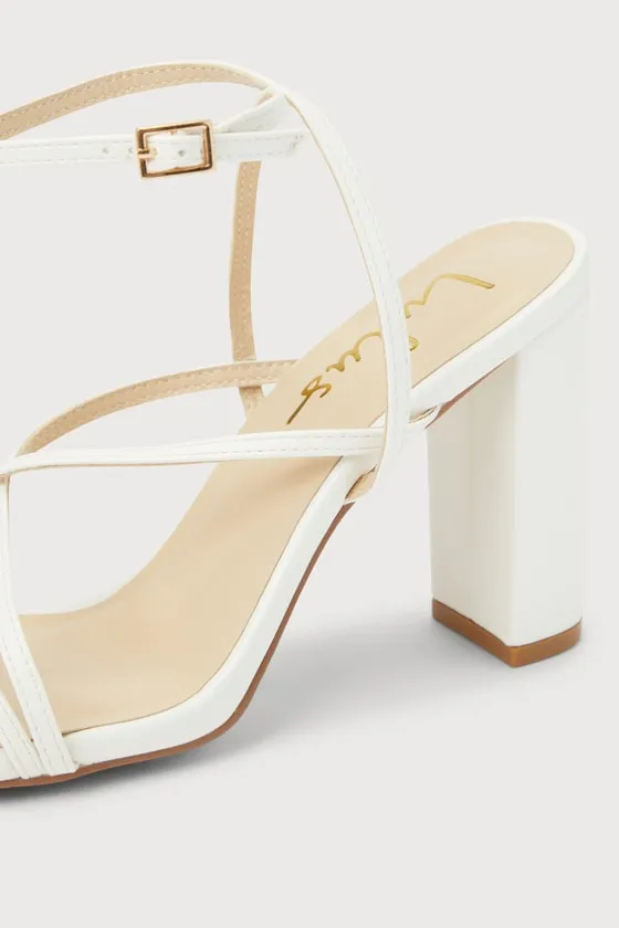 Makennaa White Strappy High Heel Ankle Strap Sandals sold by Lulus product image thumbnail 3