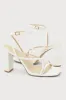 Makennaa White Strappy High Heel Ankle Strap Sandals sold by Lulus