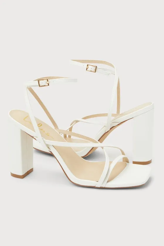 Makennaa White Strappy High Heel Ankle Strap Sandals sold by Lulus product image thumbnail 4