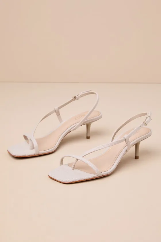 Heloise Oyster Beige Strappy Slingback Sandals sold by Lulus