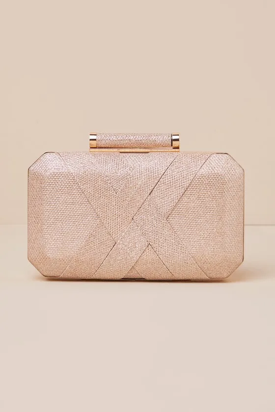 Utterly Exceptional Gold Shiny Metallic Hard-Sided Clutch sold by Lulus