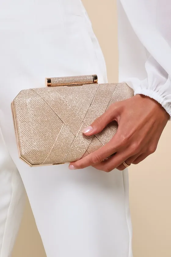 Utterly Exceptional Gold Shiny Metallic Hard-Sided Clutch sold by Lulus product image thumbnail 2