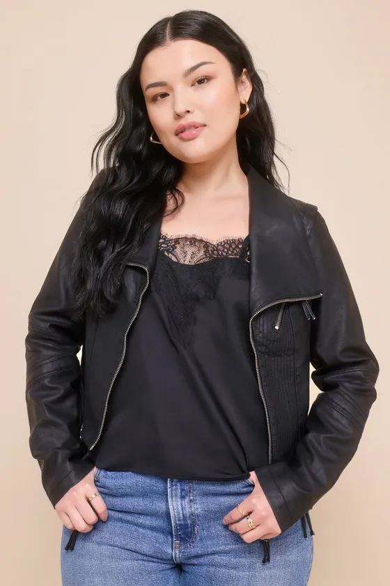 Up on a Tuesday Black Vegan Leather Jacket sold by Lulus product image thumbnail 2