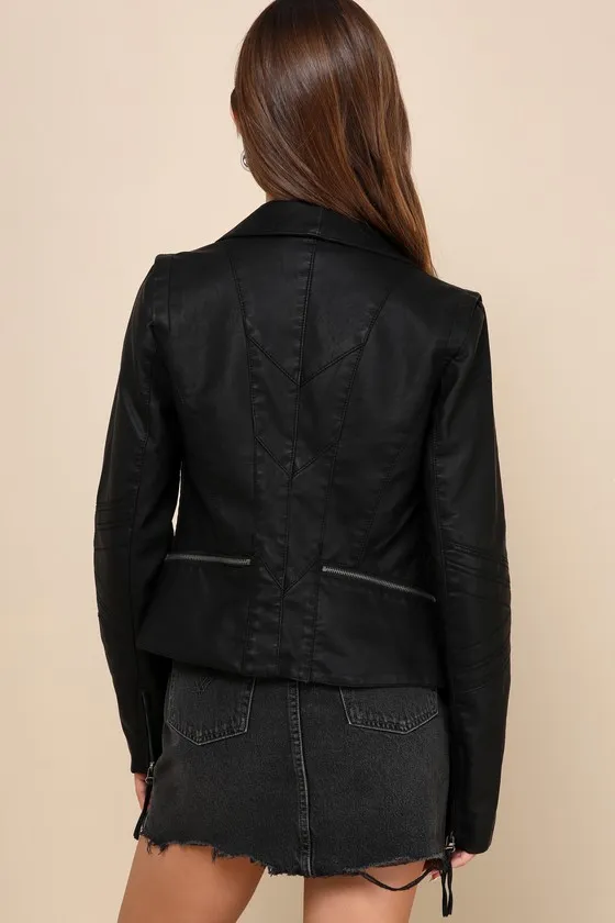 Up on a Tuesday Black Vegan Leather Jacket sold by Lulus product image thumbnail 3