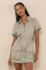 On-the-Go Aura Olive Green Twill Cargo Mini Dress With Pockets sold by Lulus