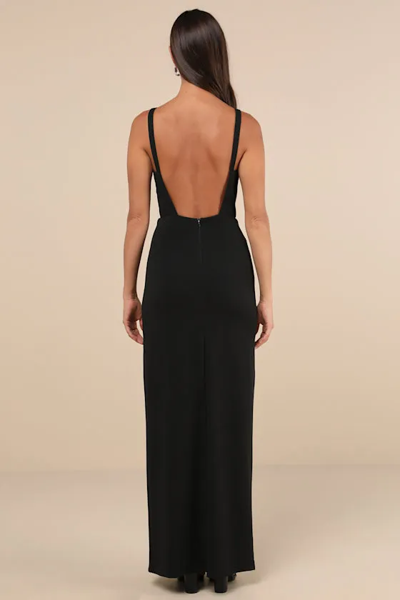 Darling Radiance Black Sleeveless Bow Backless Maxi Dress sold by Lulus product image thumbnail 2