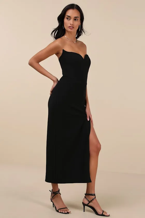 Aliyas Black Strapless Midi Dress sold by Lulus product image thumbnail 2