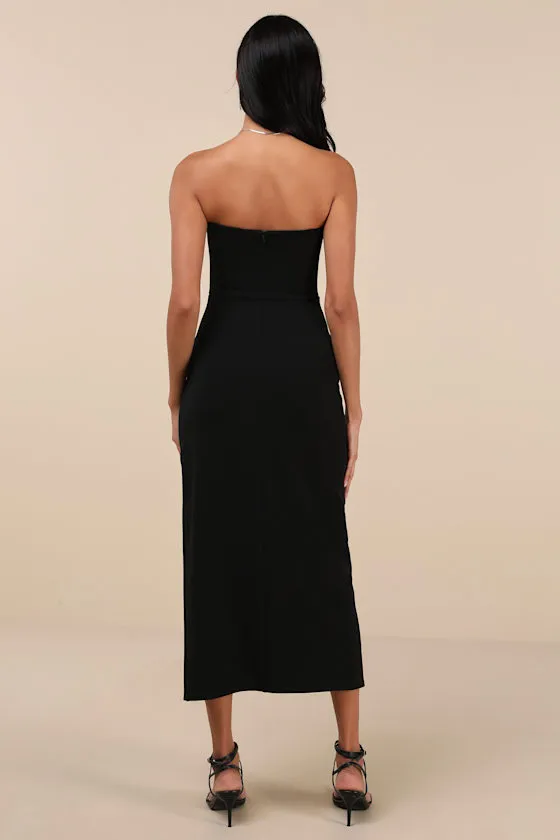 Aliyas Black Strapless Midi Dress sold by Lulus product image thumbnail 3