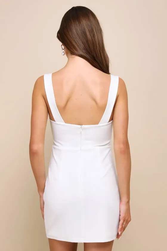 Social Sensation White Square Neck Mini Bodycon Dress sold by Lulus product image thumbnail 3