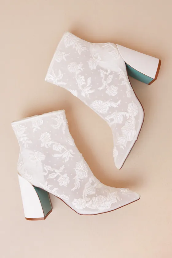 SB-Merri Ivory Beaded Embroidered Ankle Boots sold by Lulus product image thumbnail 3
