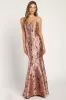 Gowning Around Mauve Floral Jacquard Strapless Maxi Dress sold by Lulus