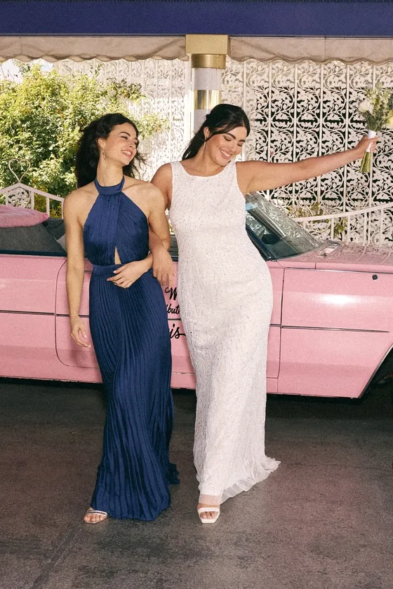 Glamourous Ever After White Sequin Beaded Backless Maxi Dress sold by Lulus product image thumbnail 2