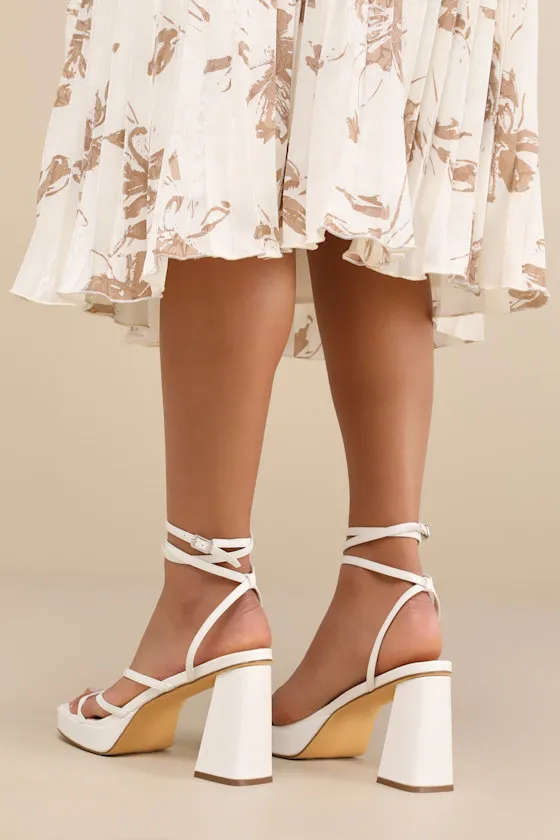 Antonnia White Strappy High Heel Ankle Wrap Sandals sold by Lulus product image thumbnail 2