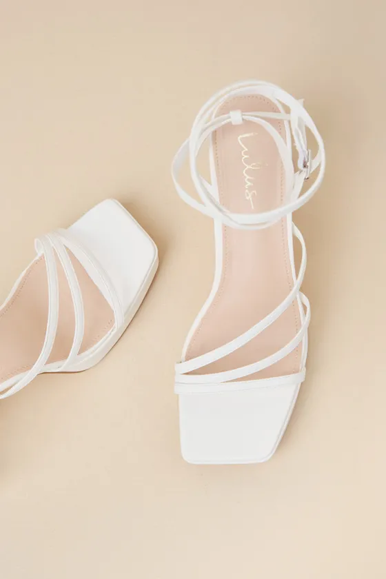 Antonnia White Strappy High Heel Ankle Wrap Sandals sold by Lulus product image thumbnail 4