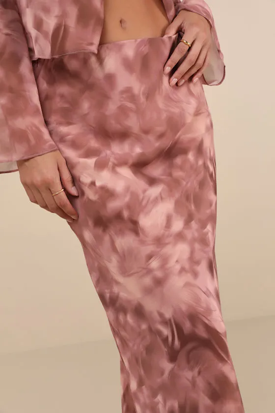 Ethereal Aesthetic Mauve Abstract High-Rise Maxi Skirt sold by Lulus product image thumbnail 4