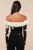 Extraordinary Flirt Black Floral Mesh Ruffled Crop Top sold by Lulus